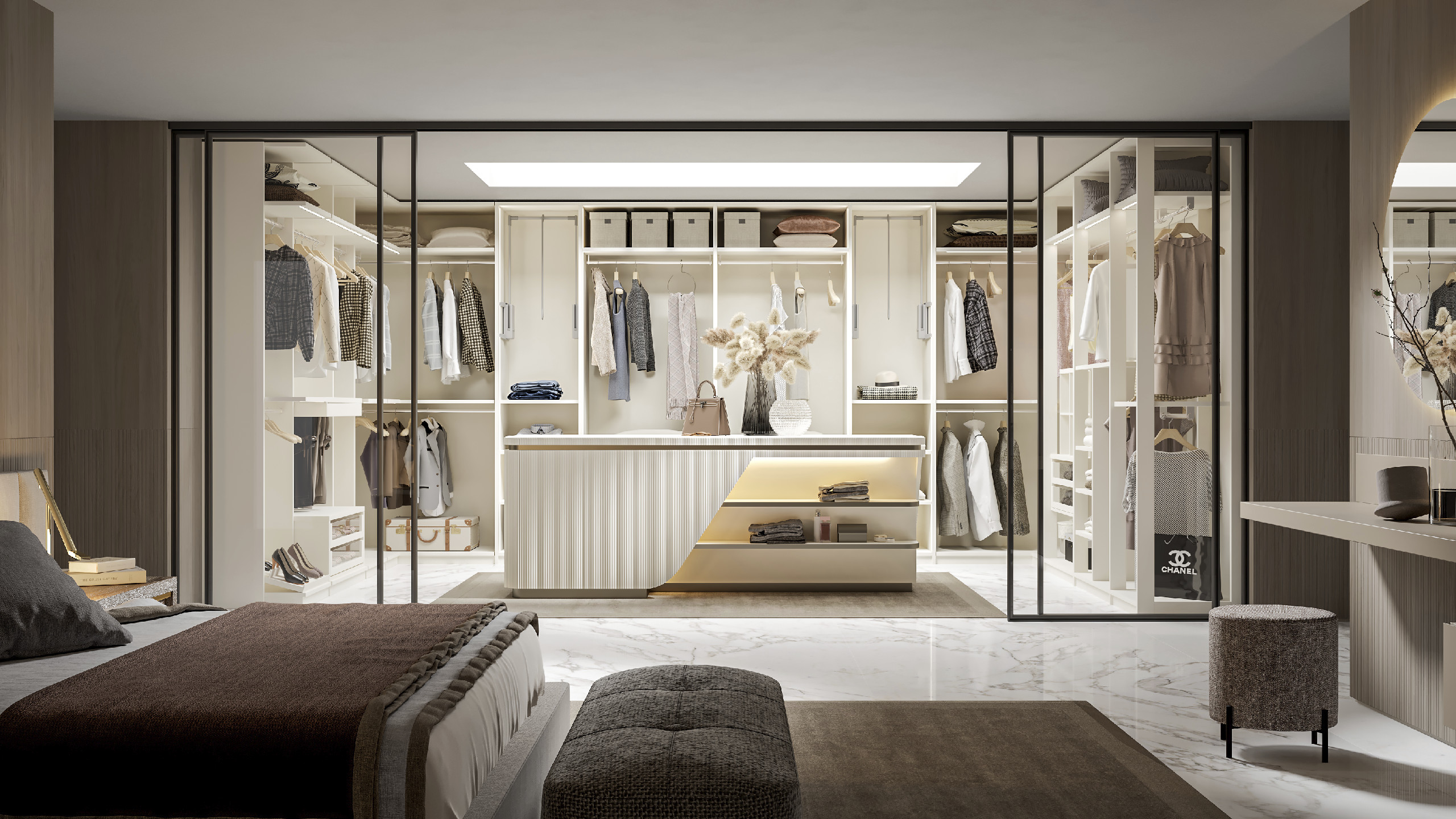 Spectrum Custom Closet System embodies high-end design, effortlessly blending elegance and functionality.
