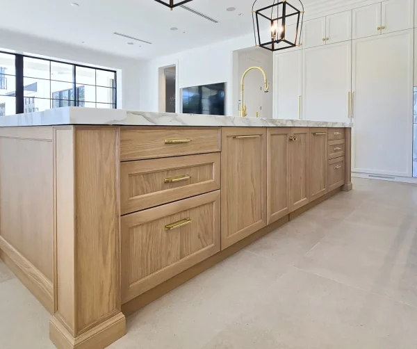 Traditional Kitchen Island in Rift Cut Wood
