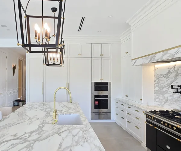 Traditional Kitchen with Gold handles